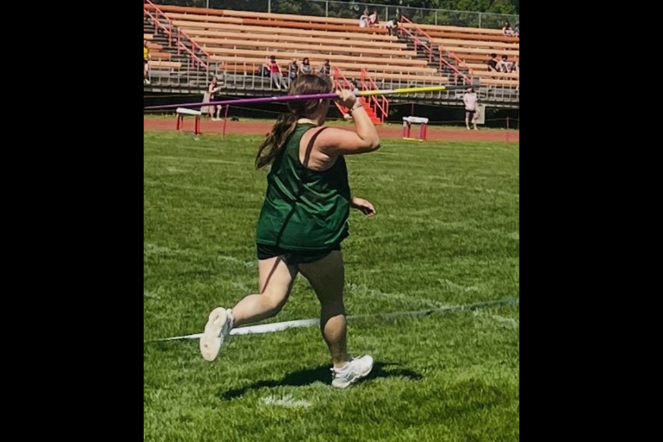 Cassidy Bosovich captured a silver medal in intermediate girls javelin and qualified for provincials. 