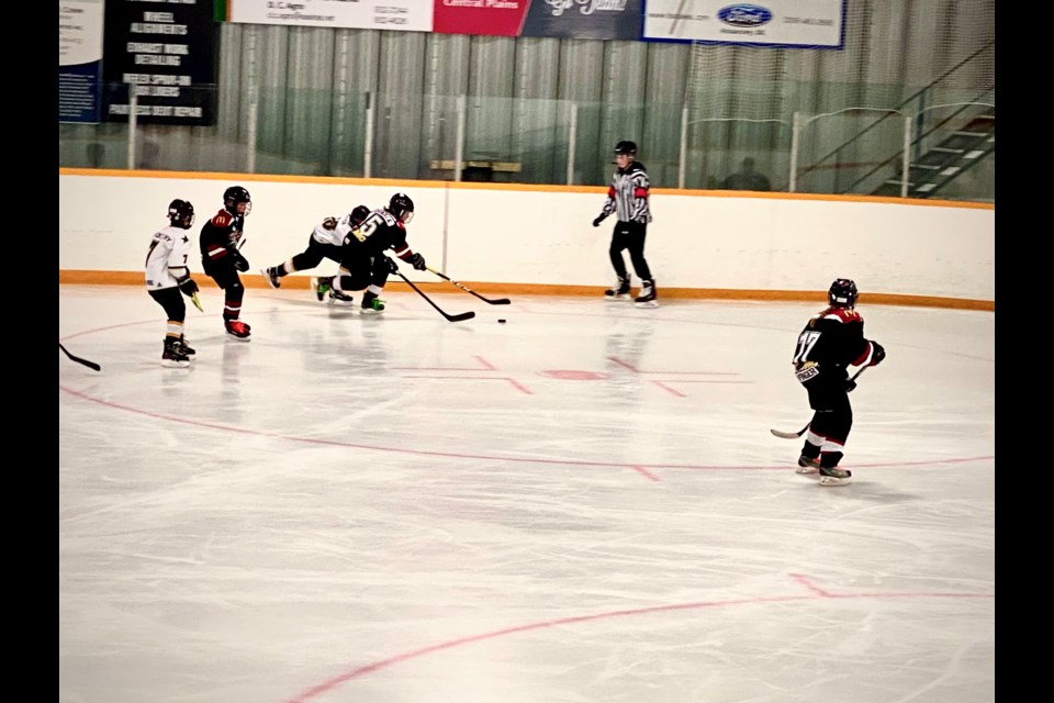 U11 White vs Dodsland in a regular season game as part of Unity Minor Hockey season.
