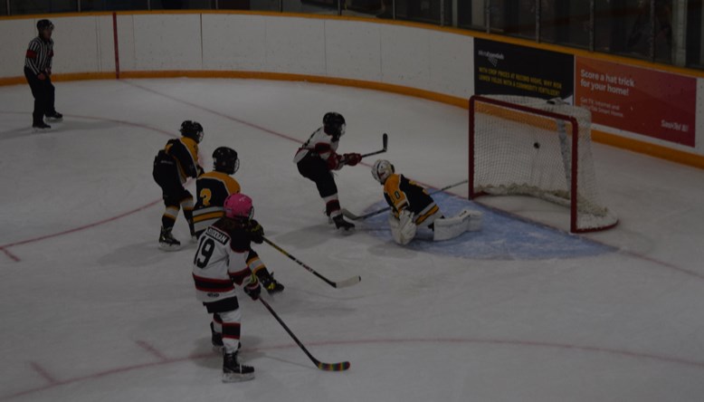During the opening game of the U13 hockey tournament in Canora on Nov. 12, Zarin Godhe made a slick deke around the Oxbow goalie to score his second goal of the game.
