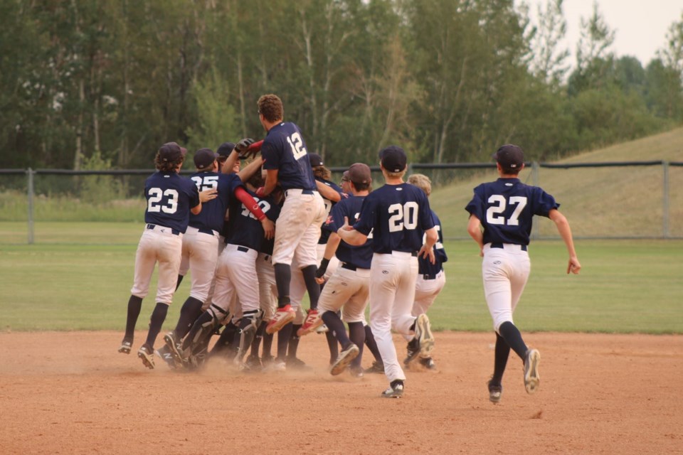 This Unity Cardinals U18 celebratory provincial win, on home diamond, sums up one of UMB 2021 success stories.