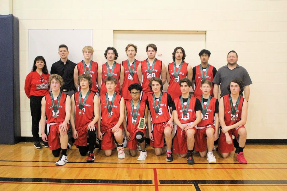 The Unity Warriors, 2022 3A Hoopla silver medallists. Back row - Kyla Snell, Quinn Maze, Ethan Stifter, Jesse Deck, Denim O’Donnell, Logan Middleton, Xander Tiffin, JP Aguinaldo, Jeremy Wagner; front row - Layne Parker, Braedon Coons, Thomas Snell, Ralf Virtudez, Quinn Krpan, Cooper Lewin, Zayden Wagner and Jack Brebner. SHSAA Facebook photo