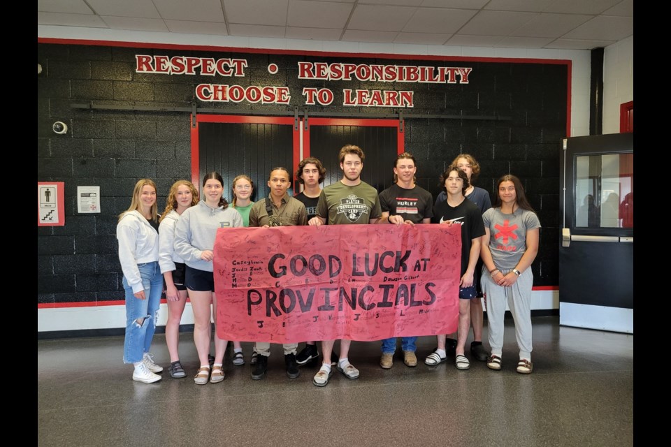 In keeping with tradition, athletes that earn berths to an SHSAA provincial event have a banner signed by fellow students and march the hallways hearing encouragement from fellow students on their way to attend SHAA provincial championships. This is the 2023 UCHS track team.