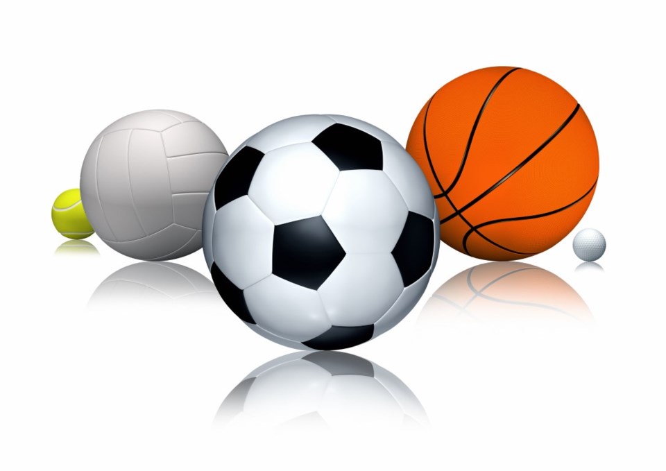 Various sports balls