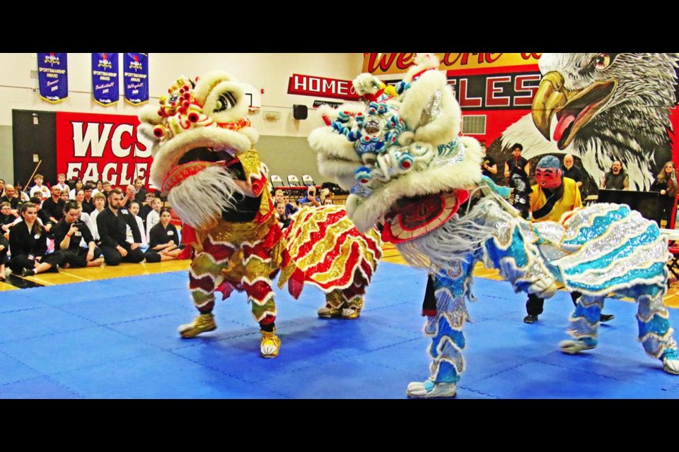 A traditional Lions dance ceremony opened Vilcu's annual tournament on Saturday in the Eagle gym, put on by the Canadian Hung Kuen Association from Regina under the instruction of grandmaster Curtis Kautzman.