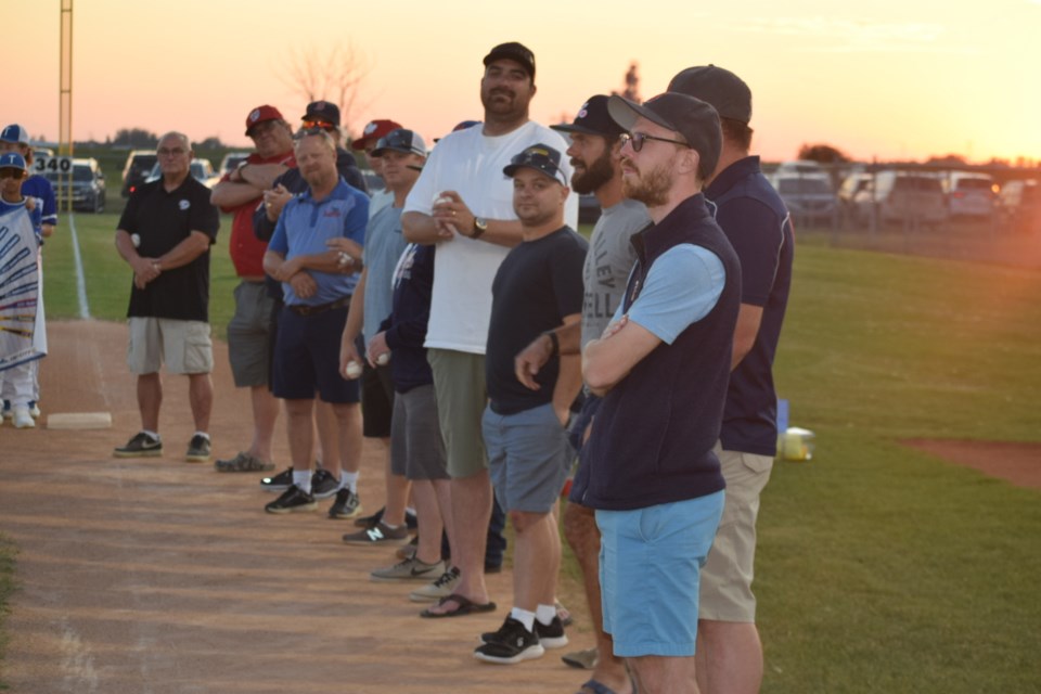 The 2008 Estevan KPC U18 AAA Blazers were saluted during the opening ceremonies. 