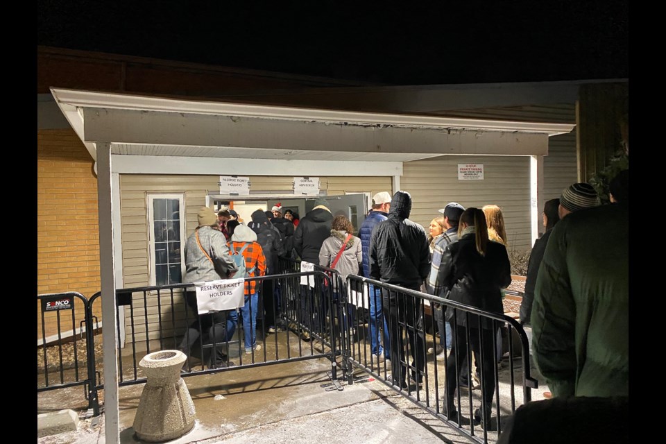 There was a lineup to enter the Prairie Pro Wrestling’s festivities in Saskatoon. 