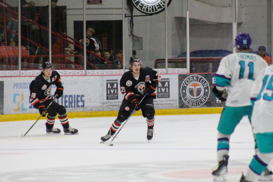 The Terriers went 1–1 in consecutive matchups against the La Ronge Ice Wolves an will face off against the Melville Millionaires in back-to-back matches, hosting the team Oct. 13 and visiting Melville Oct. 14.