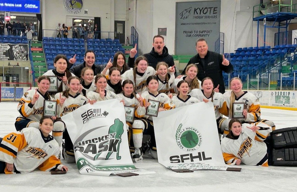 The U15AA Western Prairie Thunder win provincials, after already clinching their league title - a double banner year for the west-central all girls' hockey team.