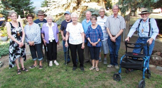  Friendship Club members celebrating July birthdays at a barbecue July 28 were: Rose Mandziak, Barb Leschyshyn, Glenn Skarra, Jean Sawchyn, Mel Kuntz, Laura Loeppky, Gary Palmer, Sue Mills, Ron Bezugly, Ron Mills and Sheldon Carr.

                 