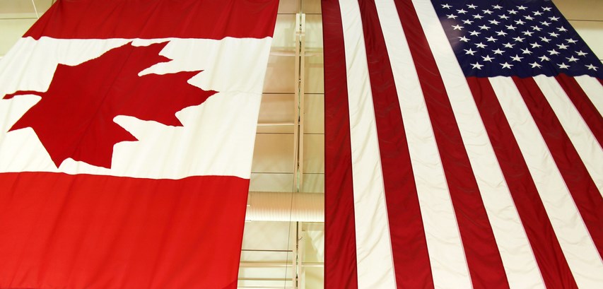 canadian american flag