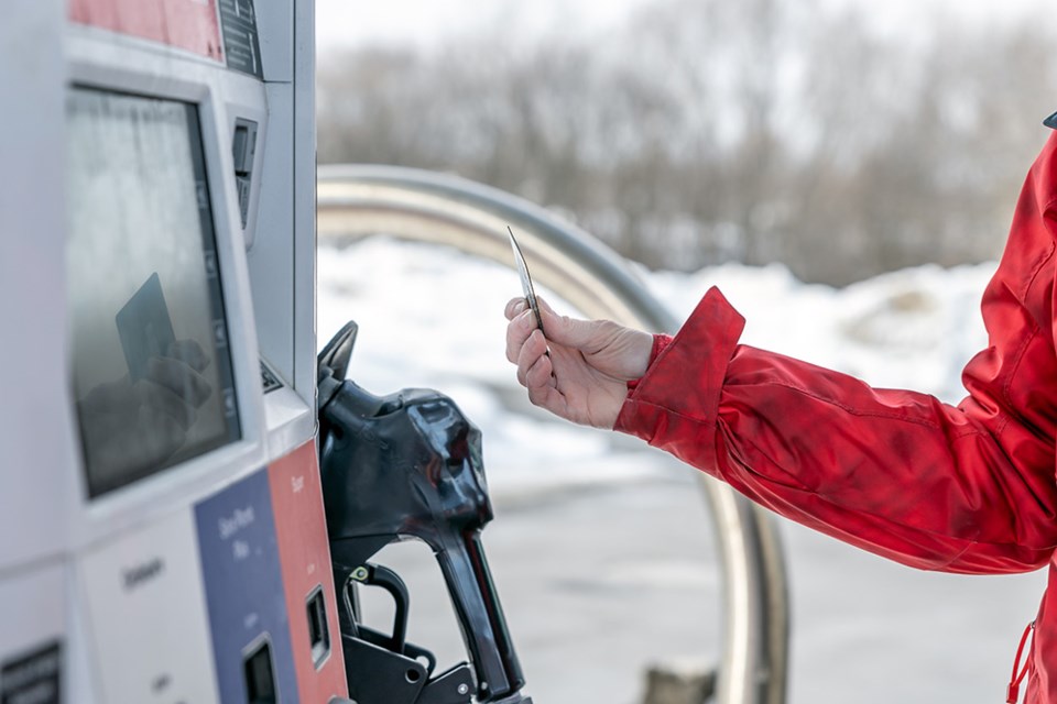 gas pump winter card