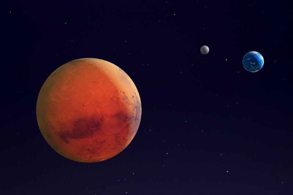 mars earth moon