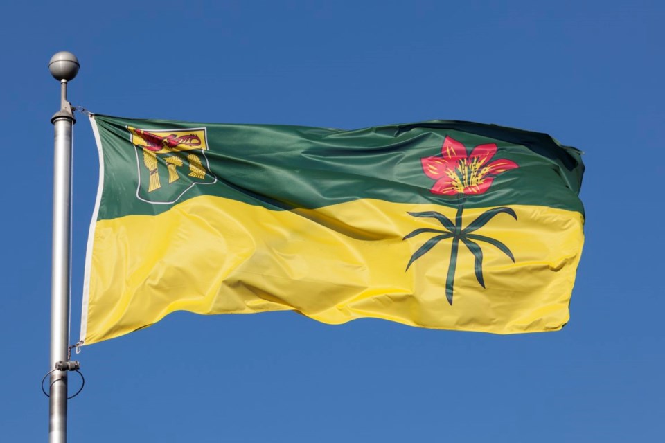 Saskatchewan flag with proper credit