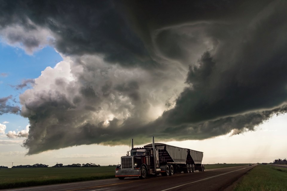 Semi truck trucking