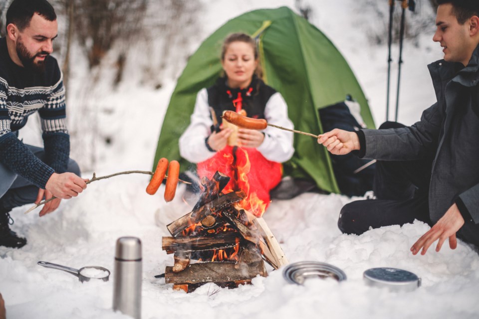 winter camping stock