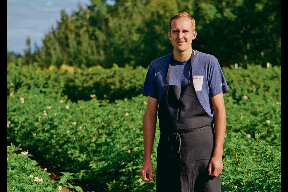 Michael Brownlee’s restaurant includes an orchard with about 400 trees.