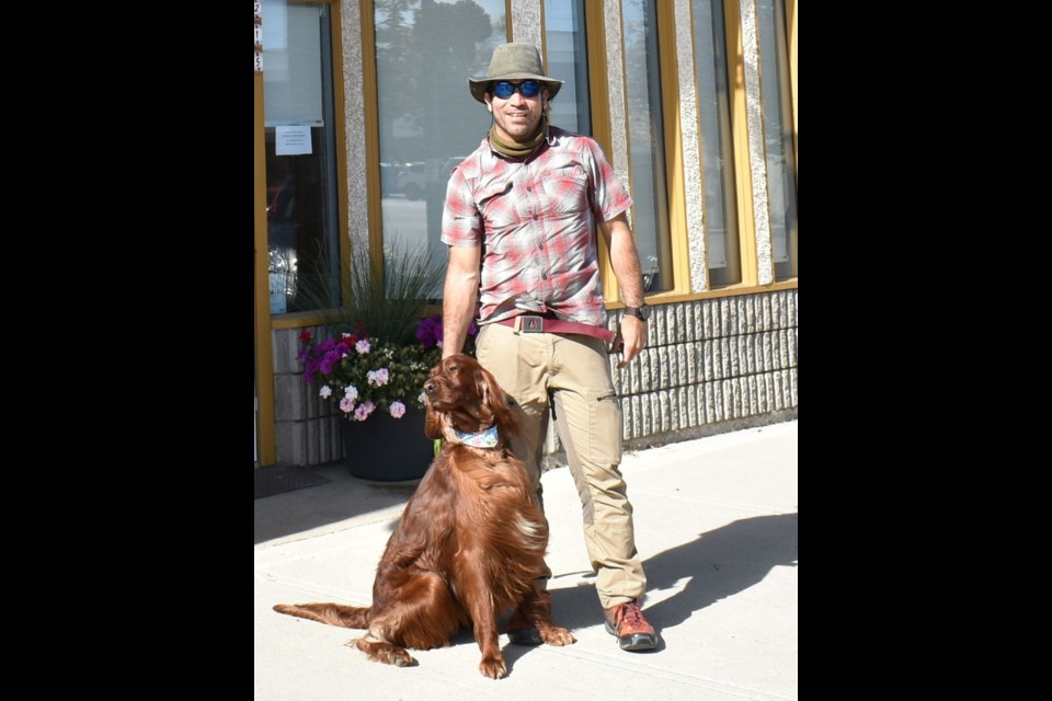 Felipe Gomez and his dog, Fozzy, visited Canora as part of a year-long adventure touring the province.