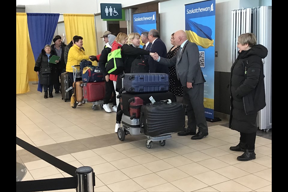 The latest group of Ukrainian arrivals flew in to Regina airport at 4 p.m. March 27.