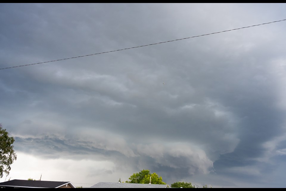 A funnel forming cloud spotted over Battlefords.