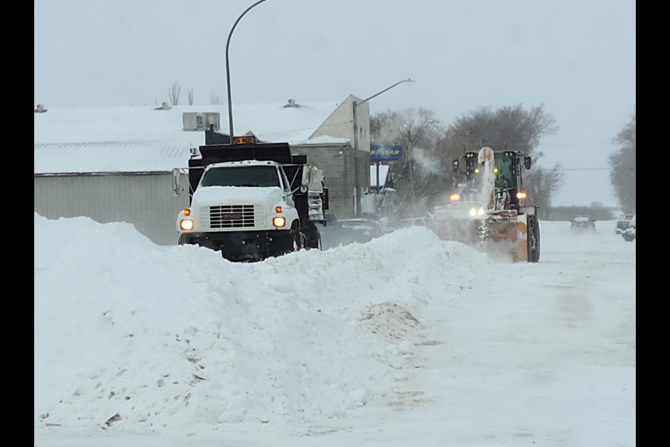 Town crews were kept busy following the early New Year snow fall.