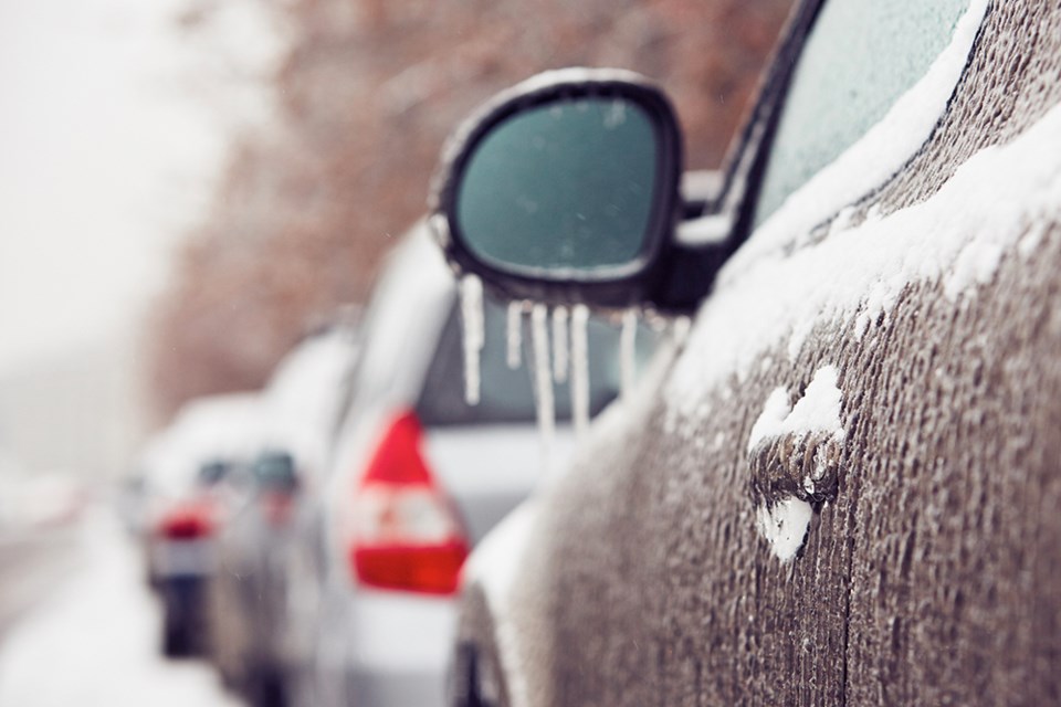 freezing rain car mirror