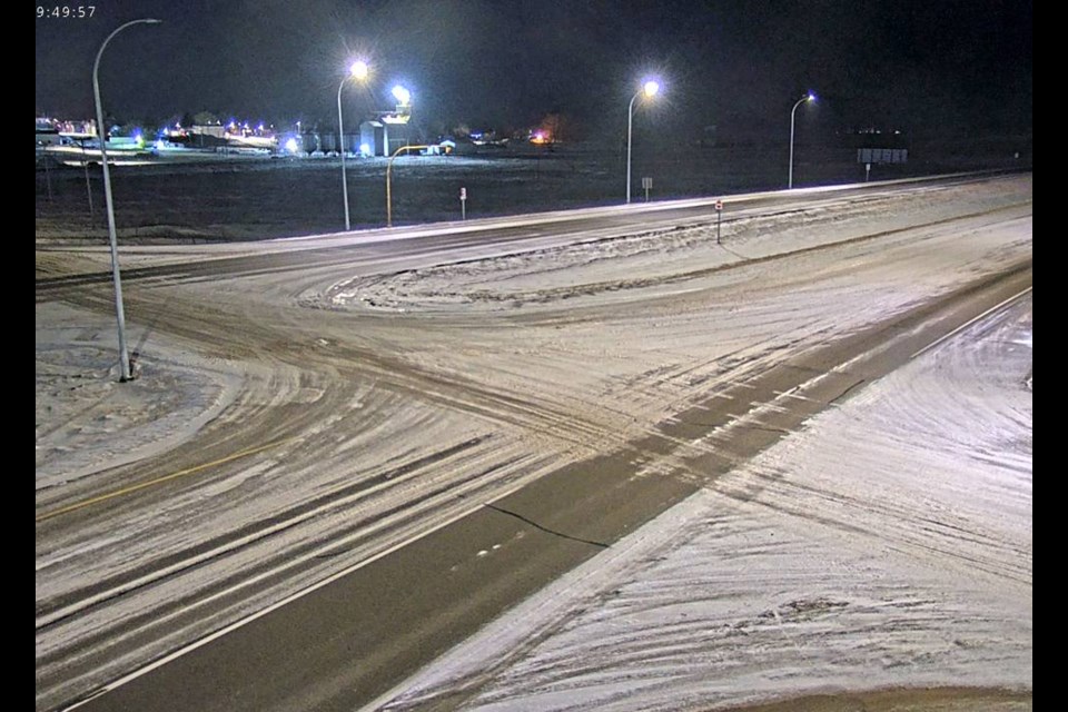 A view of Highway 1 at Gull Lake Wednesday evening.