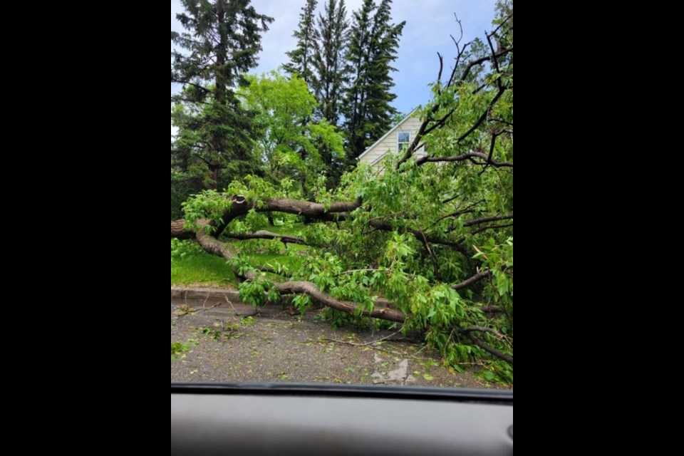 A powerful storm caused damage in Kipling on Sunday. 