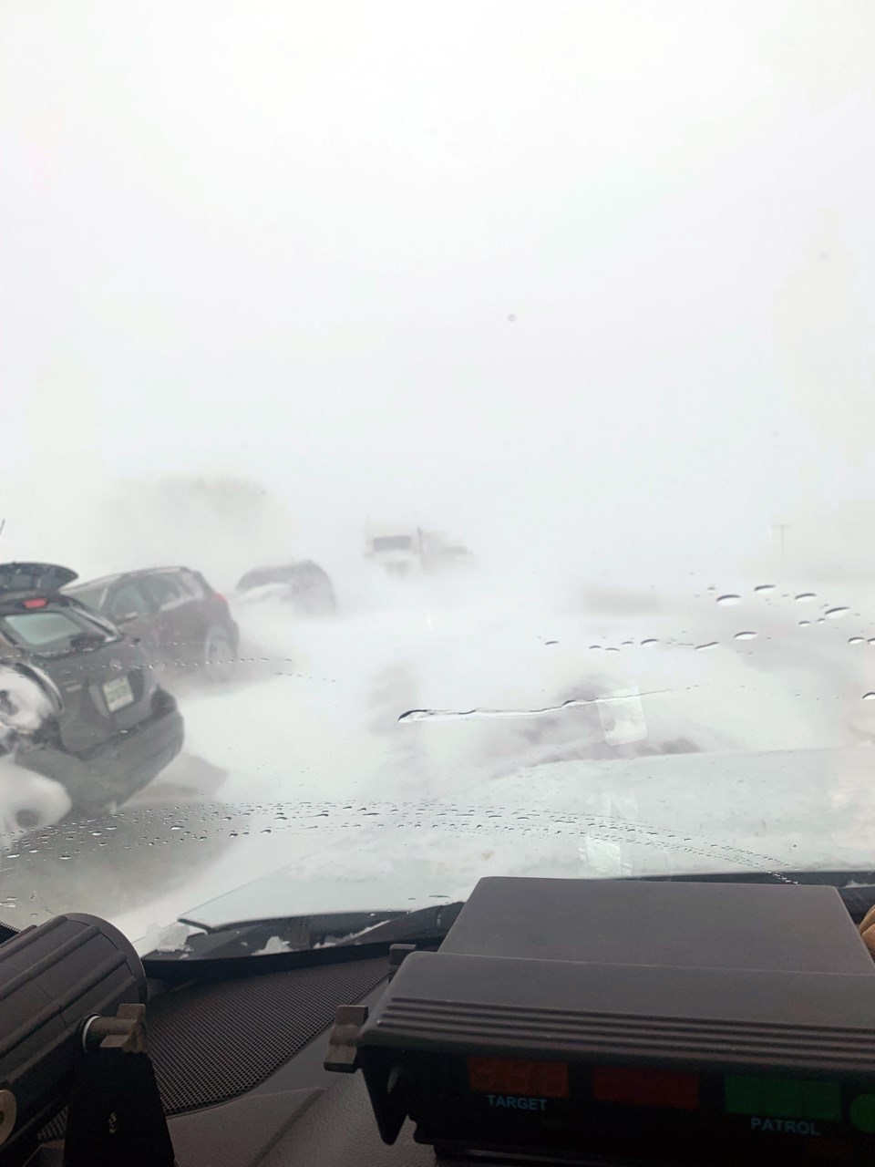 RCMP hwy1 blizzard collision