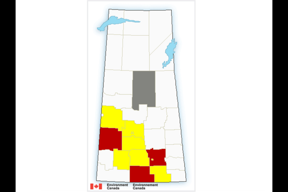 Environment Canada alerts as of 3:45 p.m. Thursday.