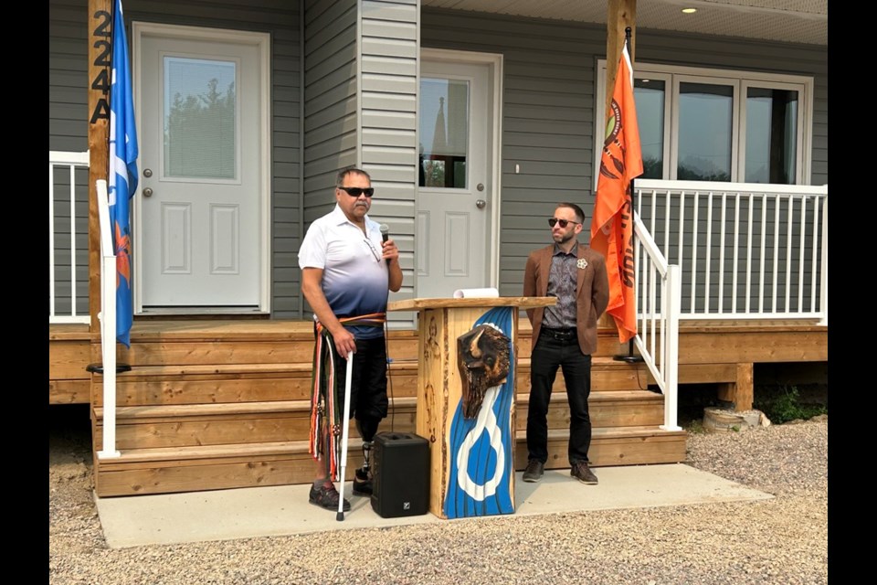 MN-S Housing and Homelessness Minister Billy Kennedy, left, and MN-S Housing director Mathieu Gaudet.