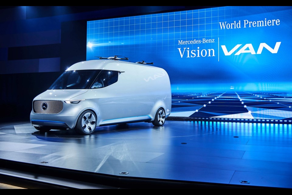 Mercedes-Benz Vans is revolutionizing the field of urban deliveries with its electric-powered, totally connected light utility vehicle. Credit Sylvain Raymond