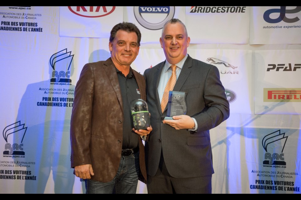 Russ Bond of Motoring TV, winner of the Integrated Automotive Best Broadcast Video Award. Credit AJAC