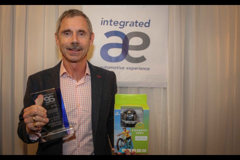 Brad Diamond of Motoring TV, Runner-up of the Integrated Automotive Best Broadcast Video Award. Credit AJAC