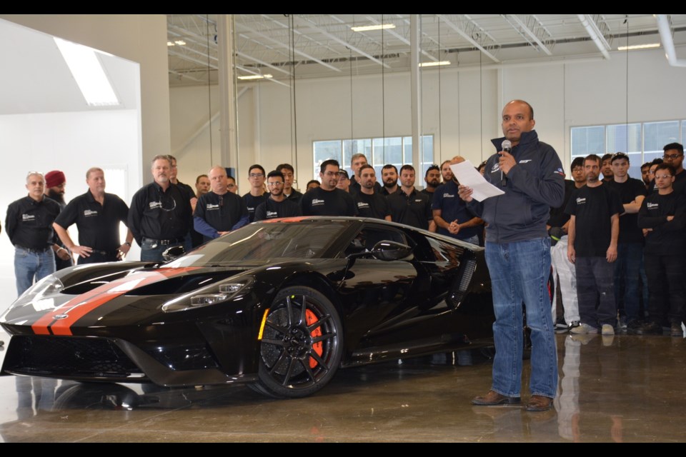 The all-new 2017 Ford GT rolls off the line in Canada. Credit David Miller