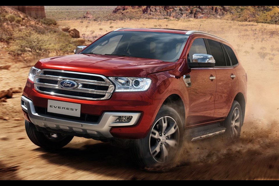The current Ford Everest sold elsewhere in the world, which should become the Bronco in the United States and in Canada. Credit Ford Motor Company