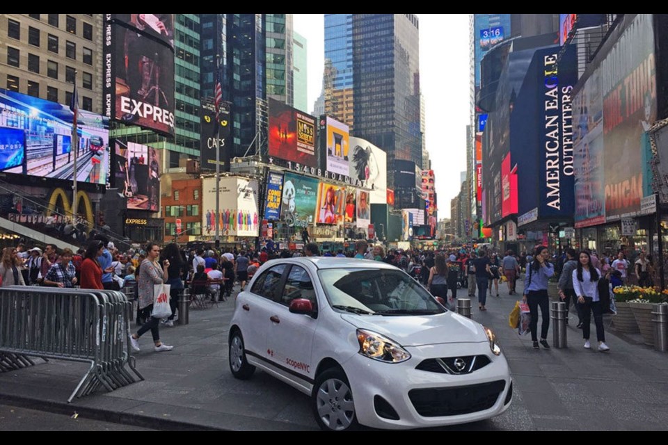 2017 Nissan Micra in Times Square Credit Nissan Canada
