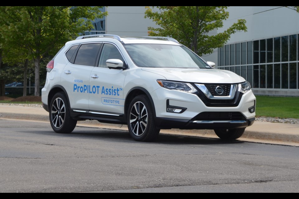 To develop the ProPilot Assist system, Nissan chose to integrate it into a fleet of Rogues. However, the first model to receive this technology for consumer use will be the next-generation Nissan LEAF. Credit Alain Morin