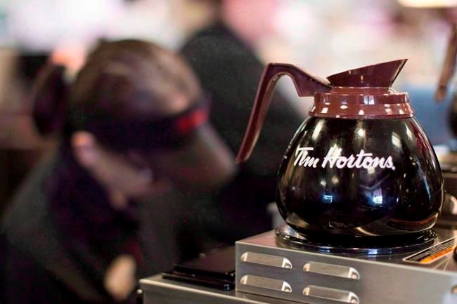 Tim Hortons serving free hot beverage to Veterans, Canadian Armed forces, Nov. 11.