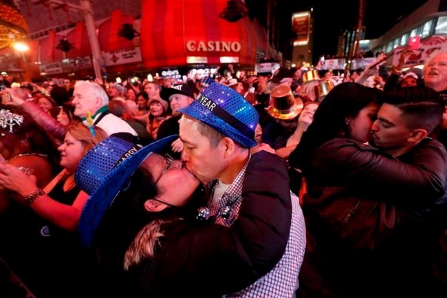 Revelers ring in the new year at Fremont Street Experience - Las