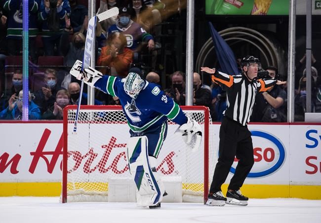 Gino Hard - This picture of Thatcher Demko in the Canucks