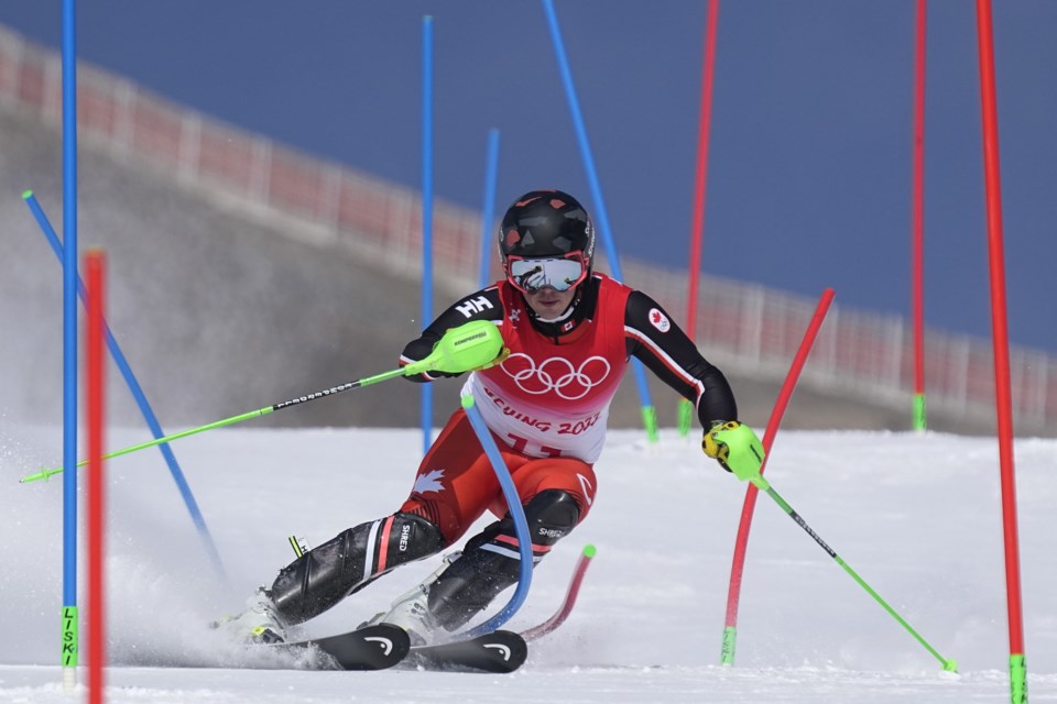 Jack (James) Crawford, of Canada won bronze in the men's alpine combined. (AP Photo/Robert F. Bukaty)