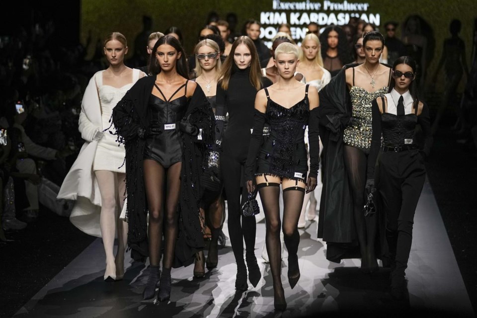American socialite Kim Kardashian culls Dolce & Gabbana archives for Milan show