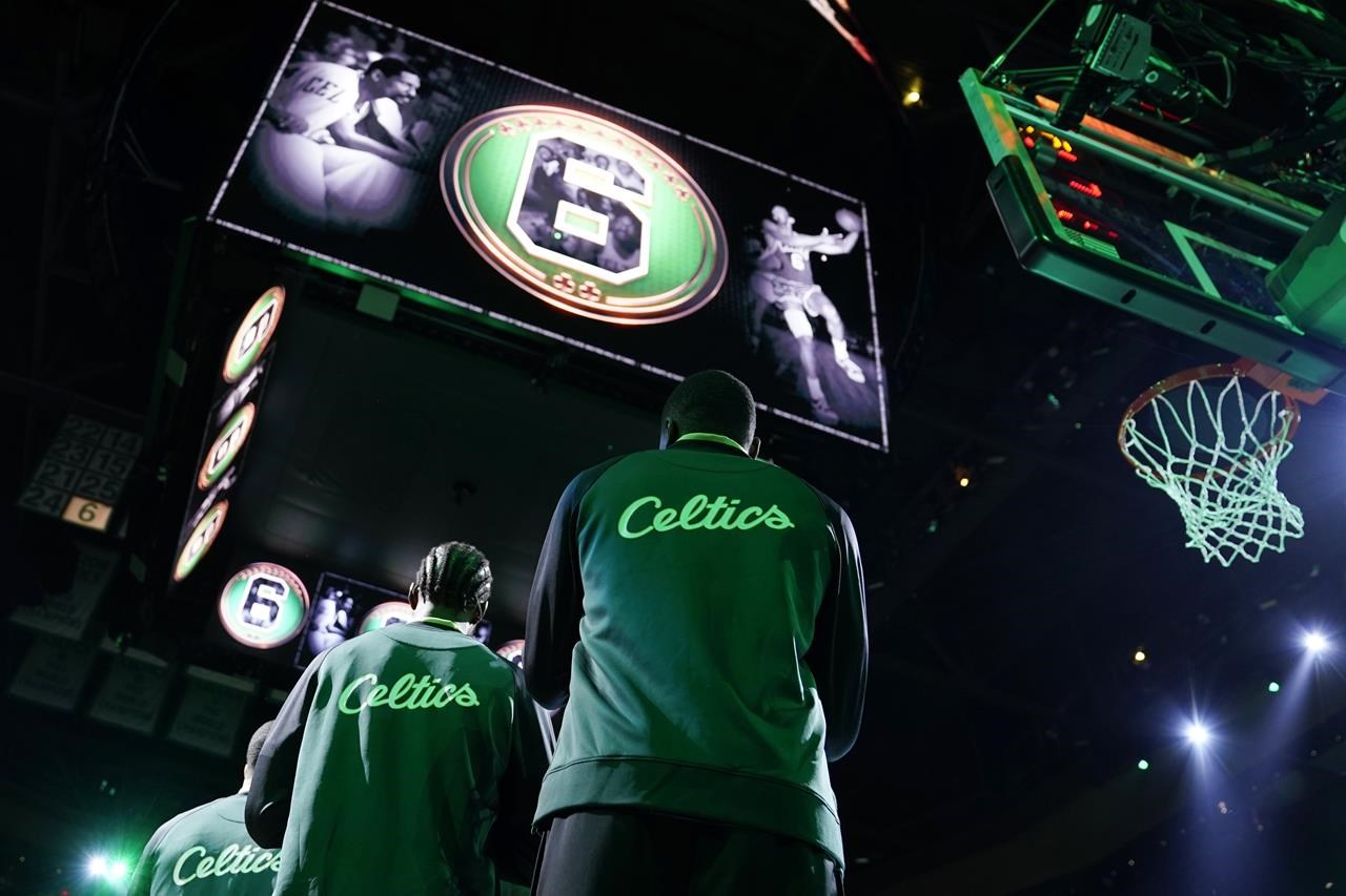 Celtics pay tribute to the late Bill Russell prior to season opener against  76ers - The Boston Globe
