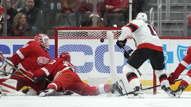 Ottawa Senators' Drake Batherson plays during an NHL hockey game