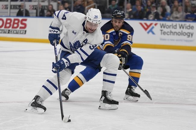 Nylander's OT goal gives Maple Leafs 5-4 win over Blues