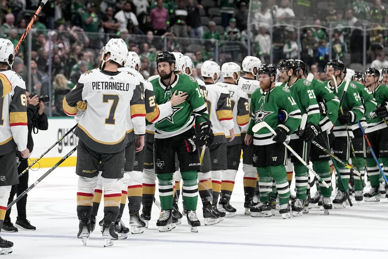 Stars play the Golden Knights following Pavelski's 2-goal showing