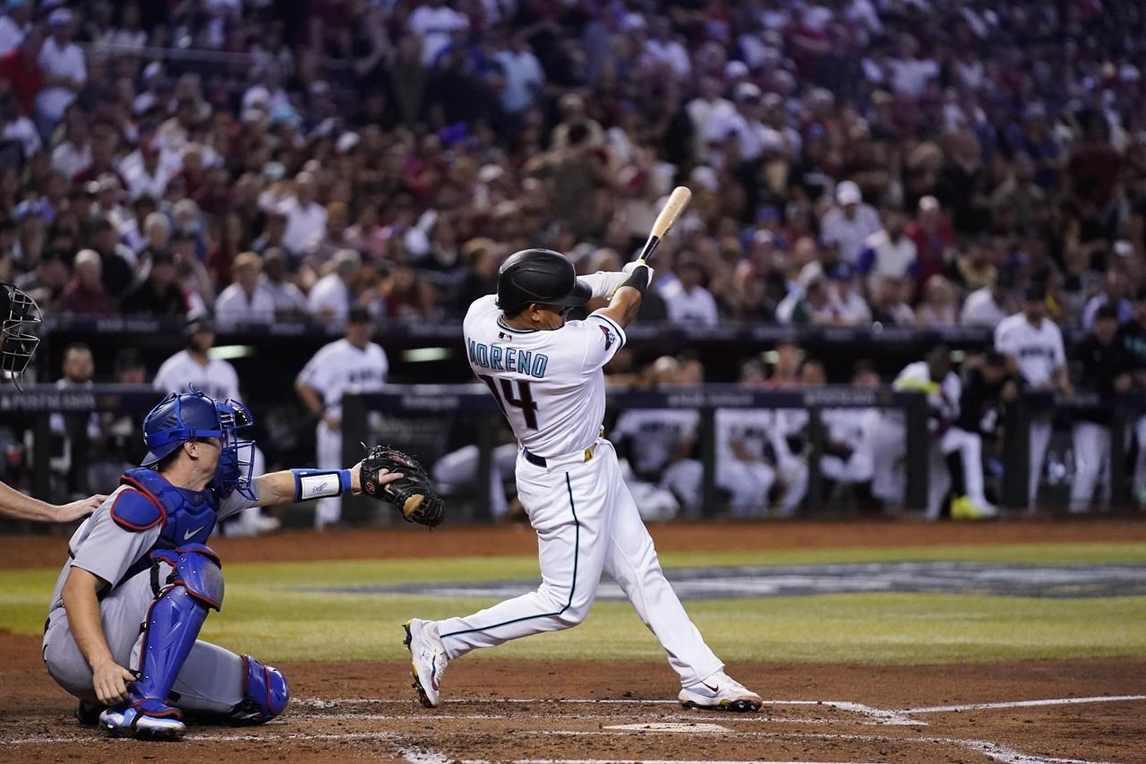 Moreno hits 3-run homer off Kershaw as Diamondbacks beat Dodgers 11-2 in  NLDS opener