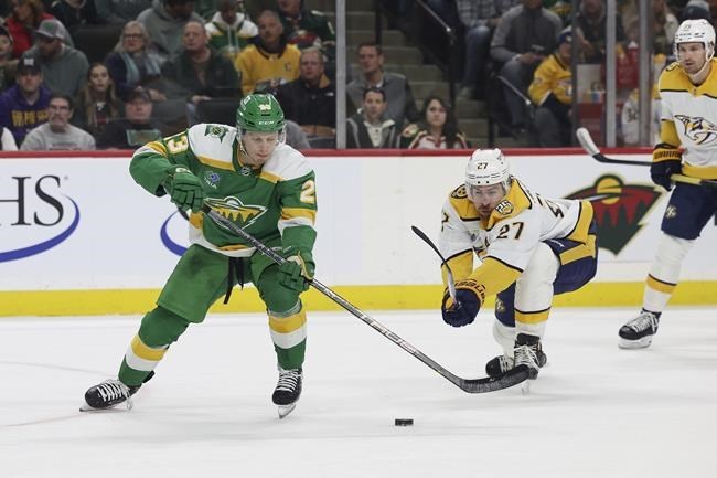 Minnesota Wild pull goalie in overtime, beat Nashville Predators 43 on