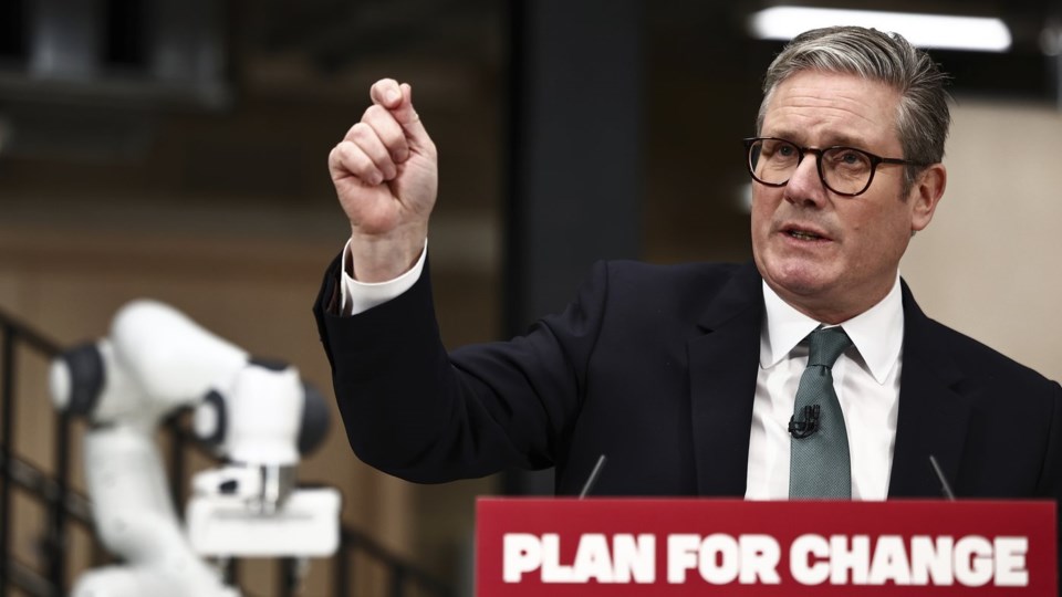 Britain&rsquo;s leader unveils AI strategy, including vow to rip up red 