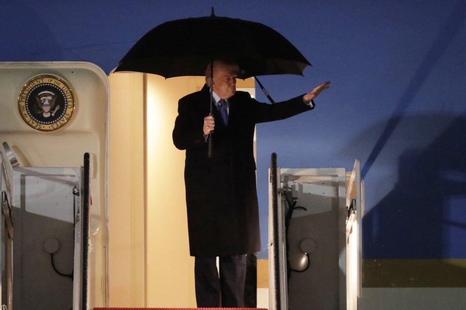 The Latest: White House press secretary hosts news briefing